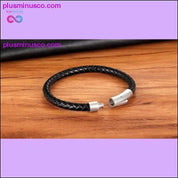 XQNI New Classic Style Men Leather Bracelet Simple Black - plusminusco.com