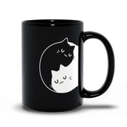 Yin Yang Black and white Cats Black Mugs  couple Gift Ideas, Yin Yang Bff, Bff Gift, Bff Couple Coffee, Crazy Cat Lovers Gift, Gift For Her - plusminusco.com