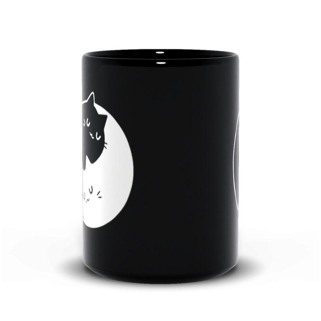 Yin Yang Black and white Cats Black Mugs  couple Gift Ideas, Yin Yang Bff, Bff Gift, Bff Couple Coffee, Crazy Cat Lovers Gift, Gift For Her - plusminusco.com