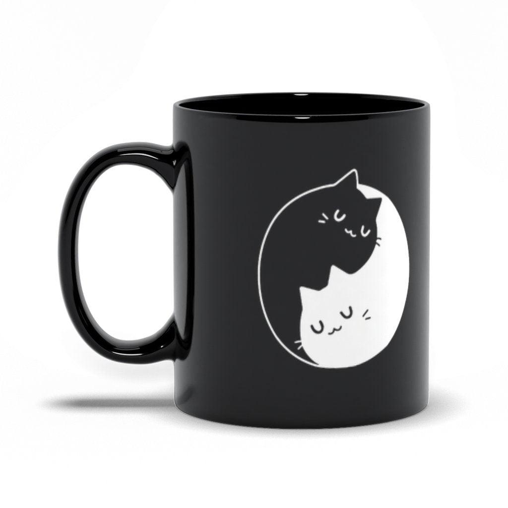 Yin Yang Black and white Cats Black Mugs  couple Gift Ideas, Yin Yang Bff, Bff Gift, Bff Couple Coffee, Crazy Cat Lovers Gift, Gift For Her - plusminusco.com