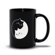 Yin Yang Black and white Cats Black Mugs  couple Gift Ideas, Yin Yang Bff, Bff Gift, Bff Couple Coffee, Crazy Cat Lovers Gift, Gift For Her - plusminusco.com