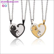 Yin Yang Cat Puzzle Piece Necklace Stainless Steel, Silver cat necklace, couple necklace, necklace, yin yang, yin yang cat, yin yang jewelry, yin yang neclace - plusminusco.com