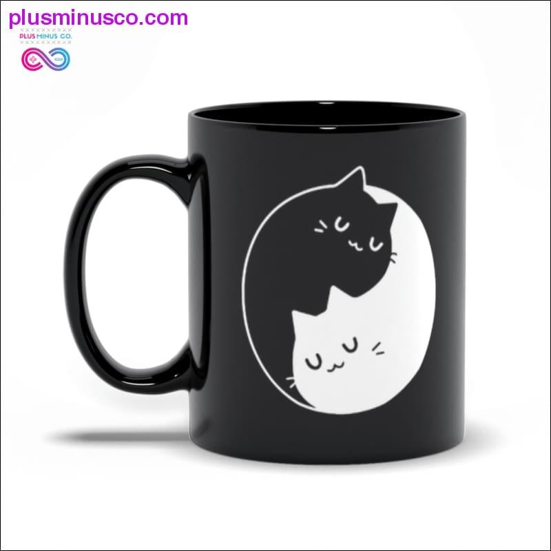 Tazas Negras Gatos Yin Yang - plusminusco.com
