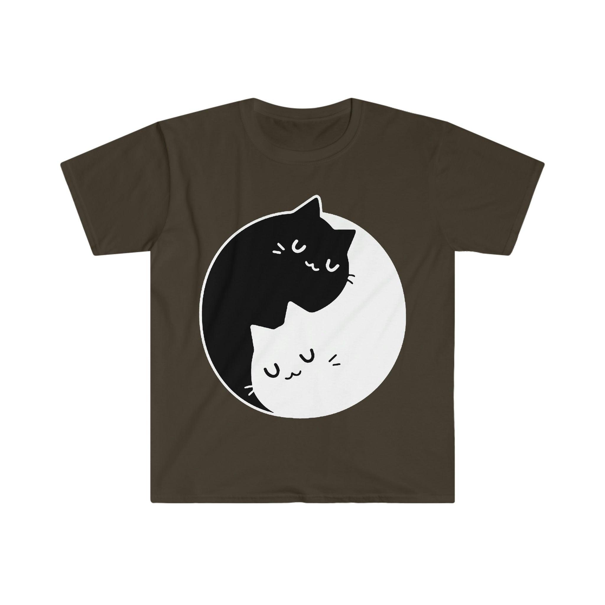 T-shirt dos gatos de Yin Yang, dualidade de Yin Yang || Gatos Yin Yang || Presente perfeito - S M L Xl - Senhoras, Homens Unissex || Ideias para presentes de casal melhor amigo, mãe gato - plusminusco.com