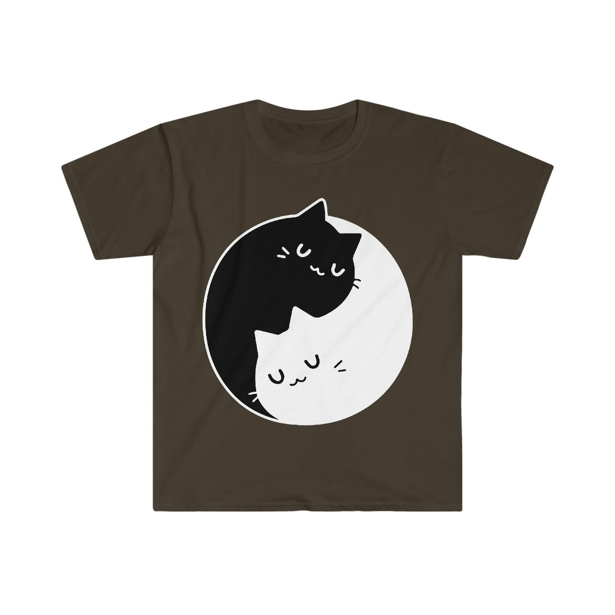 Yin Yang Cats T-Shirts , Yin Yang Duality || Yin Yang Cats || Perfect Gift - S M L Xl - Ladies, Men Unisex || Bff Couple Gift Ideas,Cat Mom - plusminusco.com