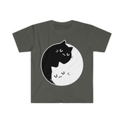 Yin Yang Cats T-Shirts , Yin Yang Duality || Yin Yang Cats || Perfect Gift - S M L Xl - Ladies, Men Unisex || Bff Couple Gift Ideas,Cat Mom - plusminusco.com