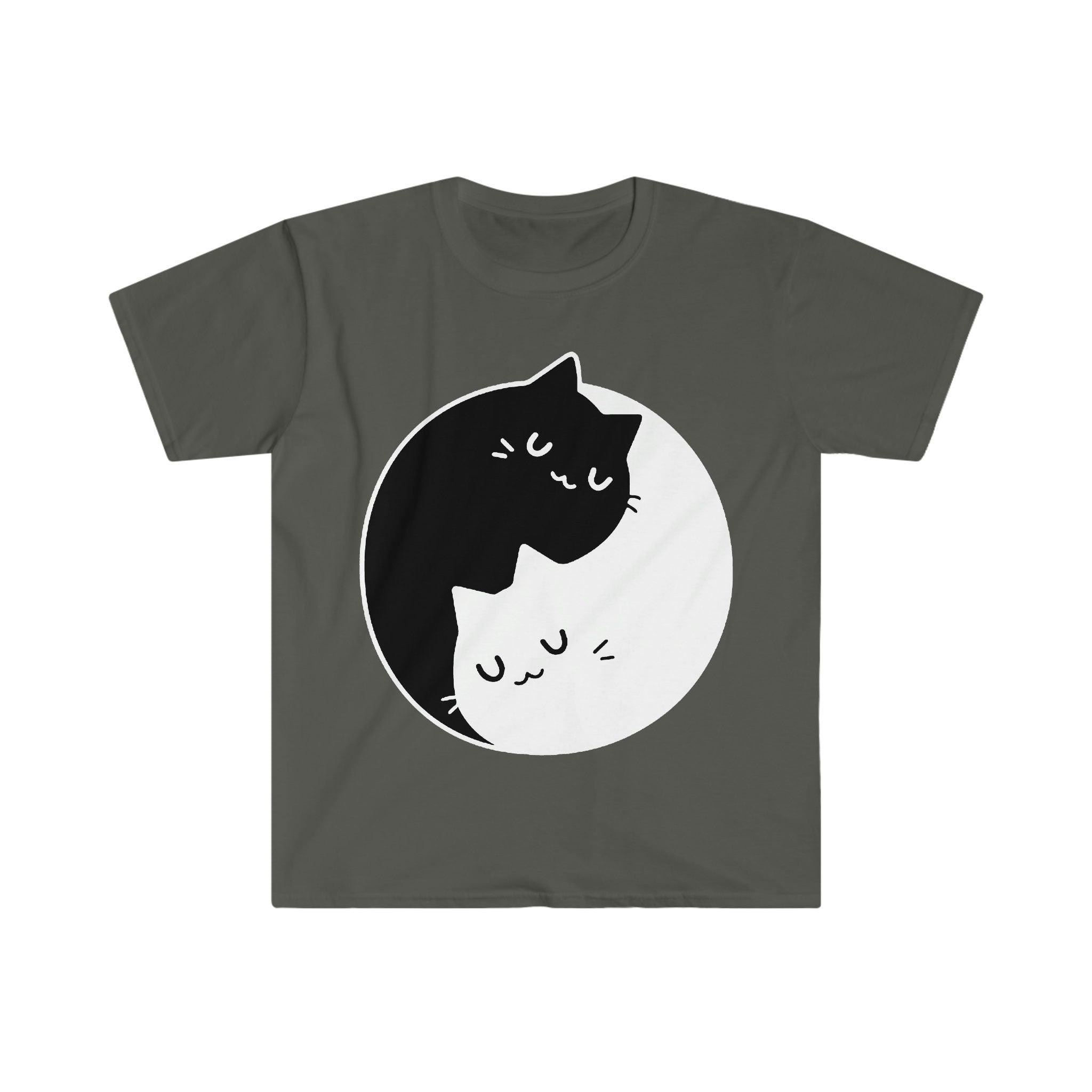 Yin Yang Cats T-Shirts , Yin Yang Duality || Yin Yang Cats || Perfect Gift - S M L Xl - Ladies, Men Unisex || Bff Couple Gift Ideas,Cat Mom - plusminusco.com