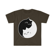 Yin Yang Cats T-Shirts , Yin Yang Duality || Yin Yang Cats || Perfect Gift - S M L Xl - Ladies, Men Unisex || Bff Couple Gift Ideas,Cat Mom - plusminusco.com