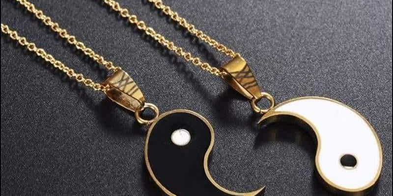 Yin Yang ogrlica s privjeskom za parove ili BFF 2 komada - plusminusco.com