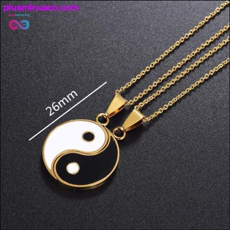 Yin Yang Pendant Necklace for Couples or BFF 2 Piece - plusminusco.com