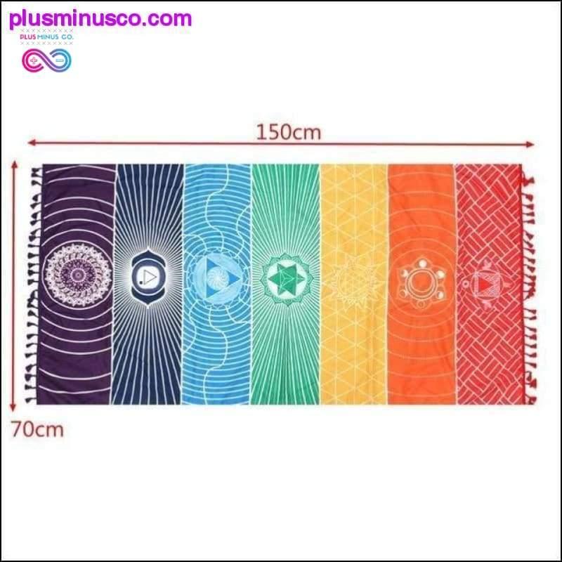 Плажна кърпа с килимче за йога със 7 ленти от чакра - plusminusco.com
