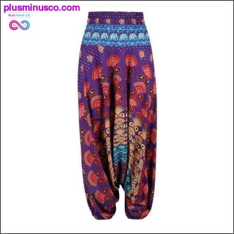 Dámské kalhoty na jógu větší velikosti barevné Bloomers Dance Yoga - plusminusco.com