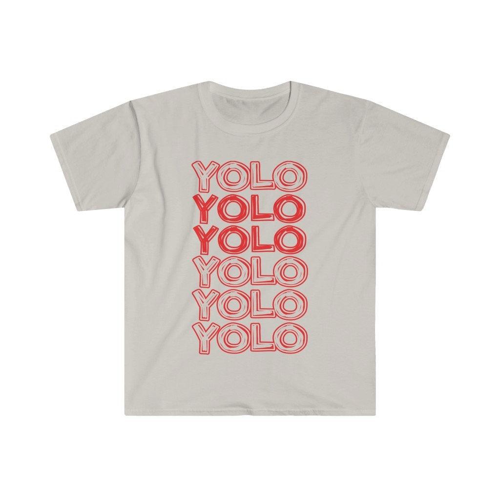 YOLO Red Design Classic T-krekli YOLO You Only Live Once Funny Shirt - plusminusco.com