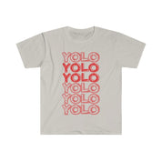 Класічныя футболкі з чырвоным дызайнам YOLO YOLO You Live Once Only Funny Shirt - plusminusco.com