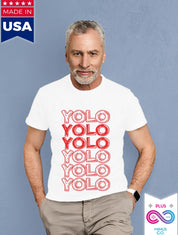 YOLO Red Design Classic T-Shirts YOLO You Only Live Once Funny Shirt - plusminusco.com